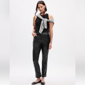 Gap High Rise Vegan Leather Vintage Slim Pants Size 12